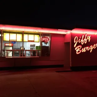 Jiffy burger at night!