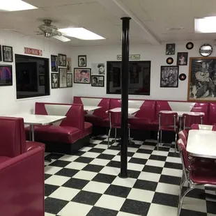the interior of a diner