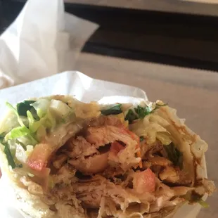 Chicken shawarma with garlic sauce