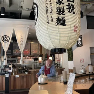 My husband enjoying his very hot ramen!