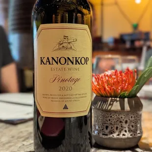 Very large selection of South African wine. This is a Pinotage hybrid grape