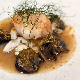 Diver Scallop and Moroccan Snails, broth was excellent
