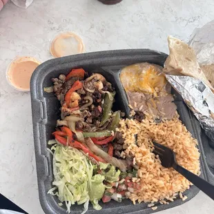 Surf and turf combination plate