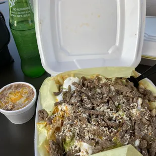 Carne asada fries and beans