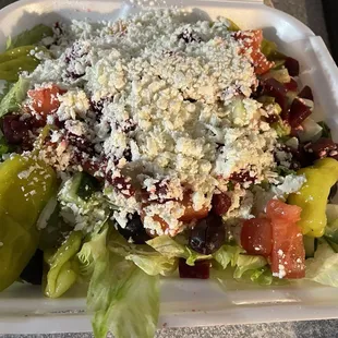 Greek salad, extra feta