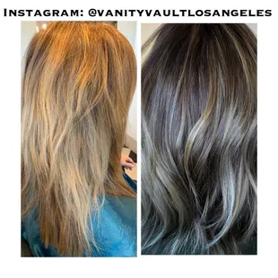 Before and after - balayage