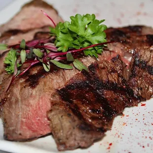 The sirloin had a supremely tender and juicy bite with intense red meat flavor.