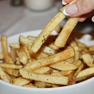 Garlic Fries with truffle aioli.