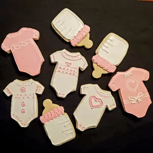 Baby shower themed, hand decorated, sugar cookies