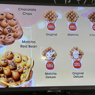 Bubble waffle menu