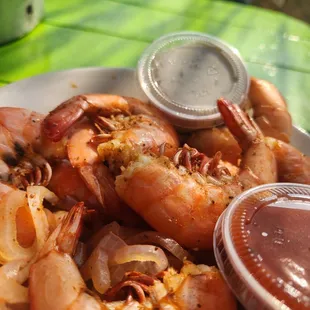 a plate of shrimp