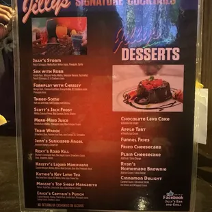 Cocktails &amp; desserts