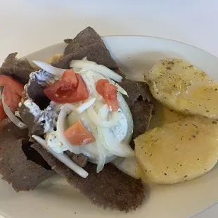 Gyro Plate with Greet Potatoes