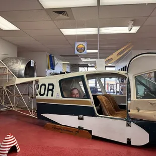 the interior of a small airplane