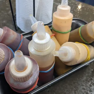 Barbecue sauces at Jim Bobs BBQ