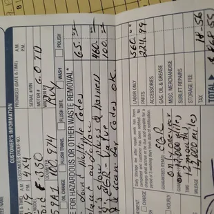 What i paid to get my trk fixed parts and labor at another shop good honest people