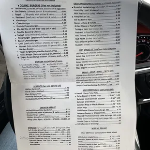 the menu