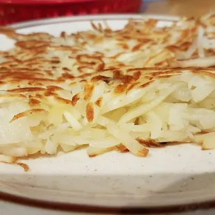 Hash brown tasted like old grease.