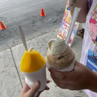 Mango  Italian Water-Ice (SnowCones) with ice cream Coke float