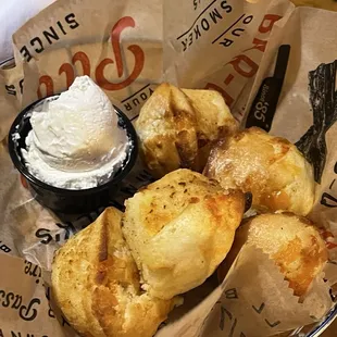 Honey butter, cheese  biscuits yummy .