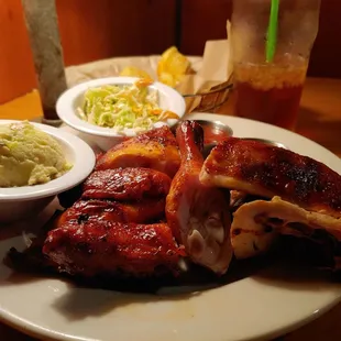 Sides are made in-house fresh hand cut Cole slaw and well made potatoe salad