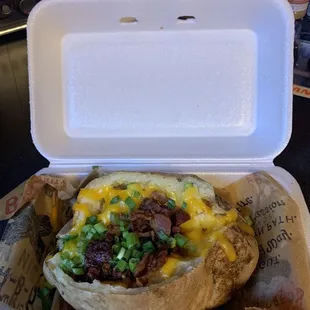Not so naked baked potato, no sour cream.