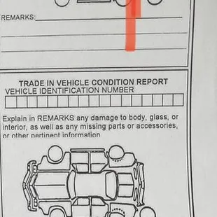 Paperwork signed by finance after funds showing mileage
