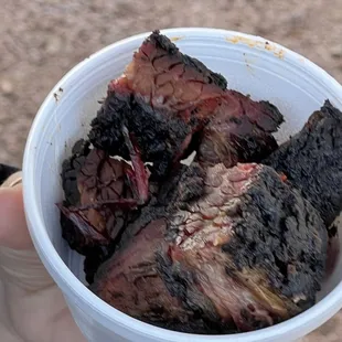 Burnt ends of brisket, a heavenly gift for the dogs!!