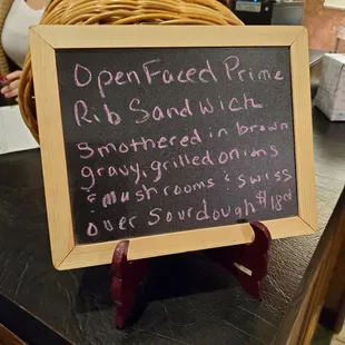 a menu