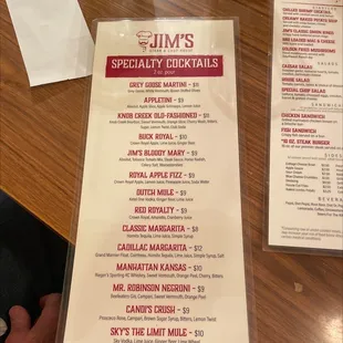 menu