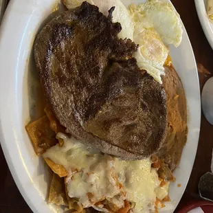 Chilaquiles breakfast plate