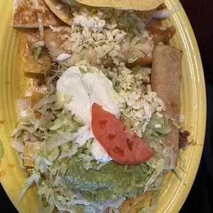 Little Mexico plate. A bit of everything sampler plate.