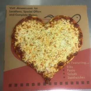 Heart shaped pizza