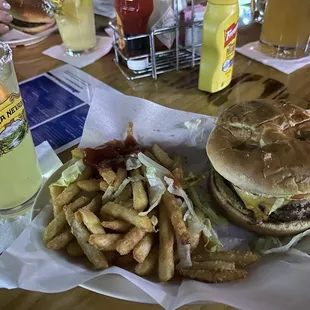 Margarita - wine burger and fries!