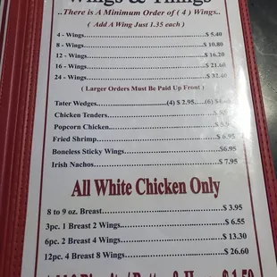 menu