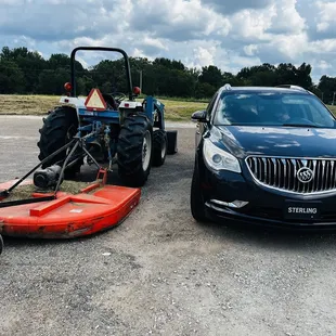 We didn't arrive next to a tractor but we did leave that way.