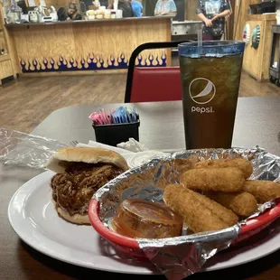 Sandwich and cheese sticks - very good