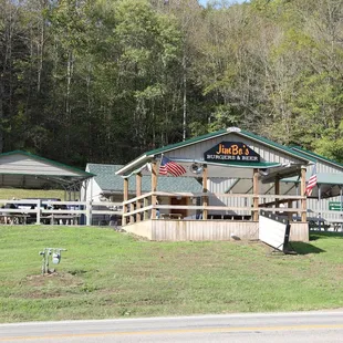 View from cross highway parking area.