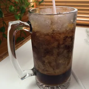 The cup was frozen :) big glass mug