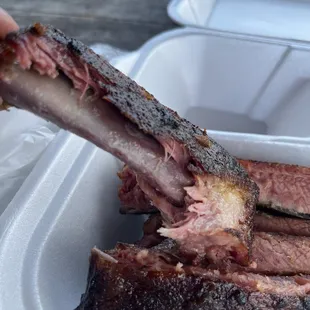 Nice smoke .. some meat not bad  Sliced Bar B - Q Pork