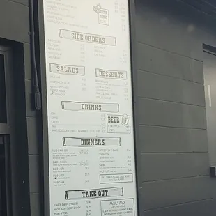 Drive thru menu board