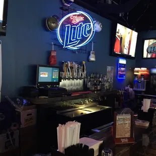 Bar area with 12 taps