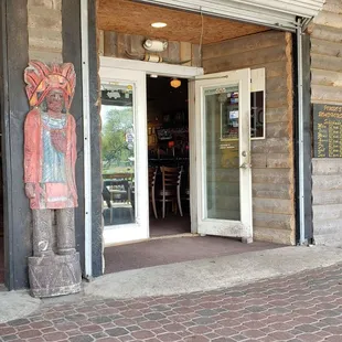 the entrance to the restaurant