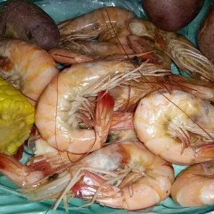 We sale boiled shrimp by the pound.