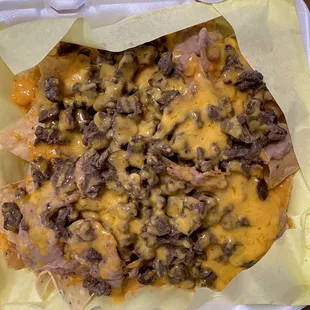 Asada Super Nachos - Meat, Cheese, &amp; Beans Only