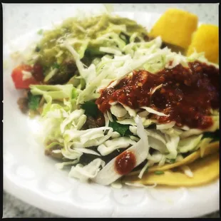 Another view of amazing ranchera steak tacos