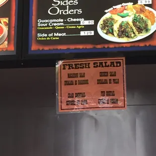 a menu for a mexican restaurant