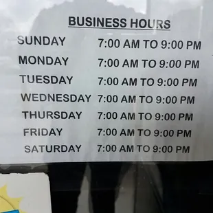 business hours and hours