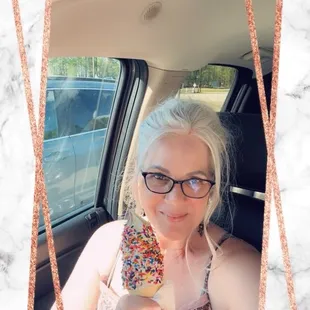 Got my cone with sprinkles!!