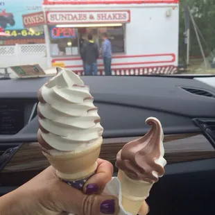 Junior and a sample swirl. So yummy!